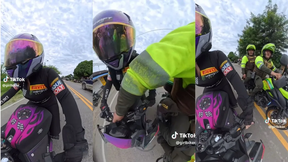 Motociclista grabó su propio intento de fuga de la Policía y la particular manera en que un agente la detuvo