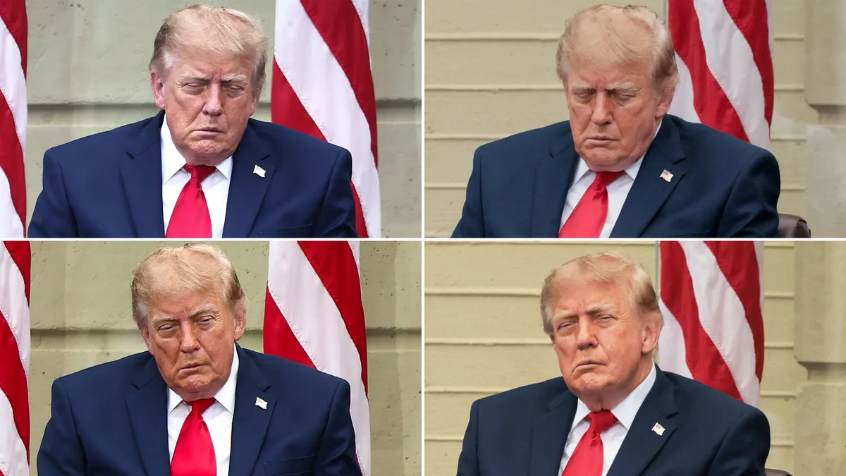 Every Angle of Trump Dozing Off at 9/11 Memorial