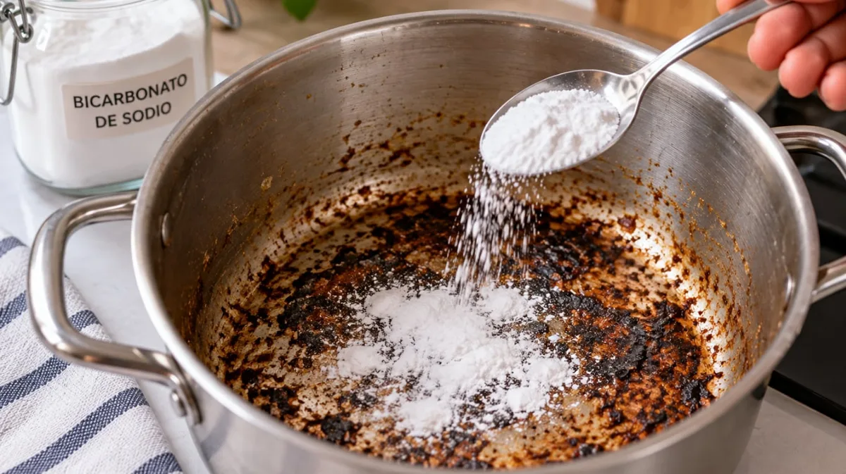 Poner bicarbonato en una olla con restos pegados: para qué sirve y cuándo lo recomiendan