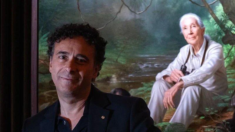 Australian painter immortalises Jane Goodall on her final trip to Tanzania