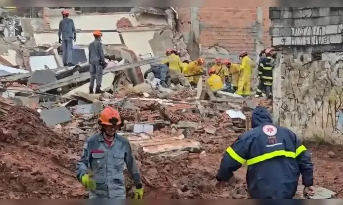 Prédio residencial desaba em São Bernardo do Campo e deixa cinco feridos