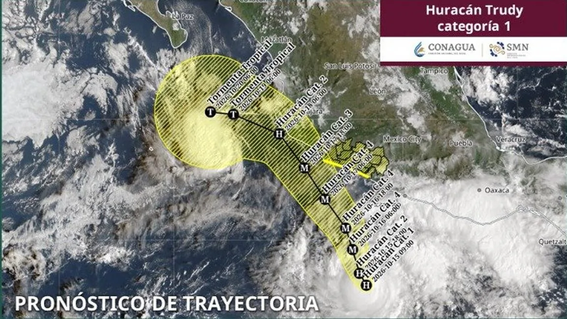 Huracán Trudy ya es categoría 1... ¿qué estados están en riesgo por lluvias intensas?