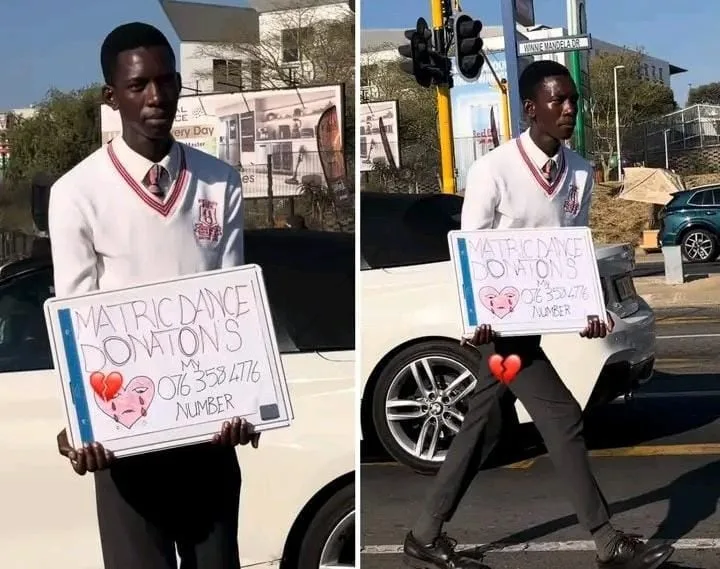 WATCH | 21-year-old pupil begs for matric dance donations at traffic lights