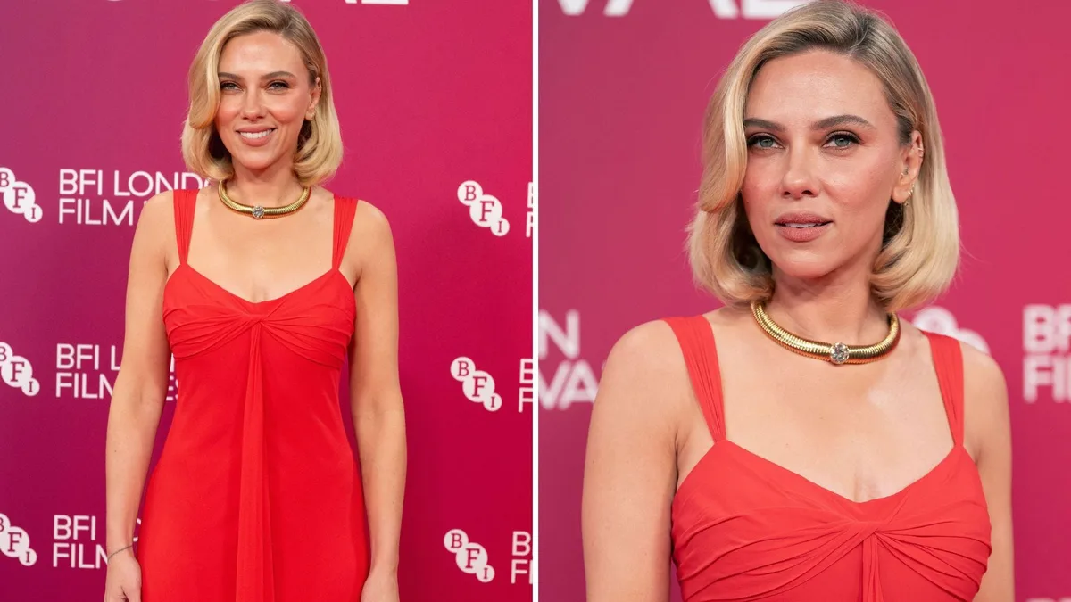 Scarlett Johansson evoca el glamour del viejo Hollywood: las claves de su vestido rojo de Prada