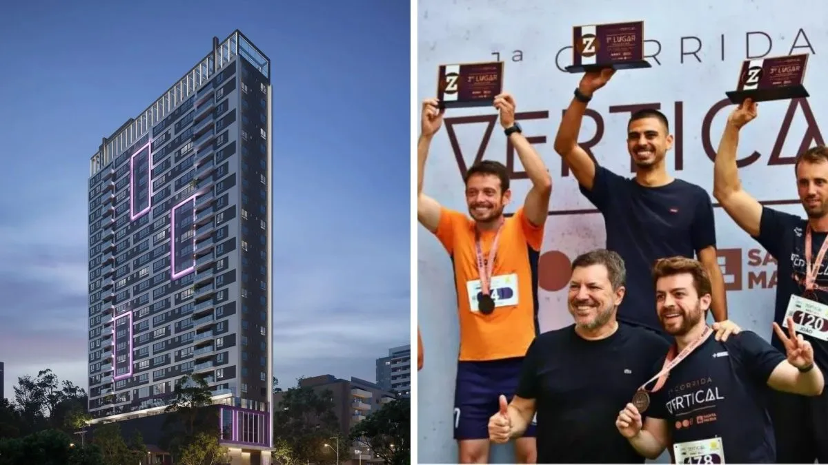 Inspirada no Empire State: prova em SC desafia atletas a subirem 492 degraus e 29 andares de prédio correndo no menor tempo possível