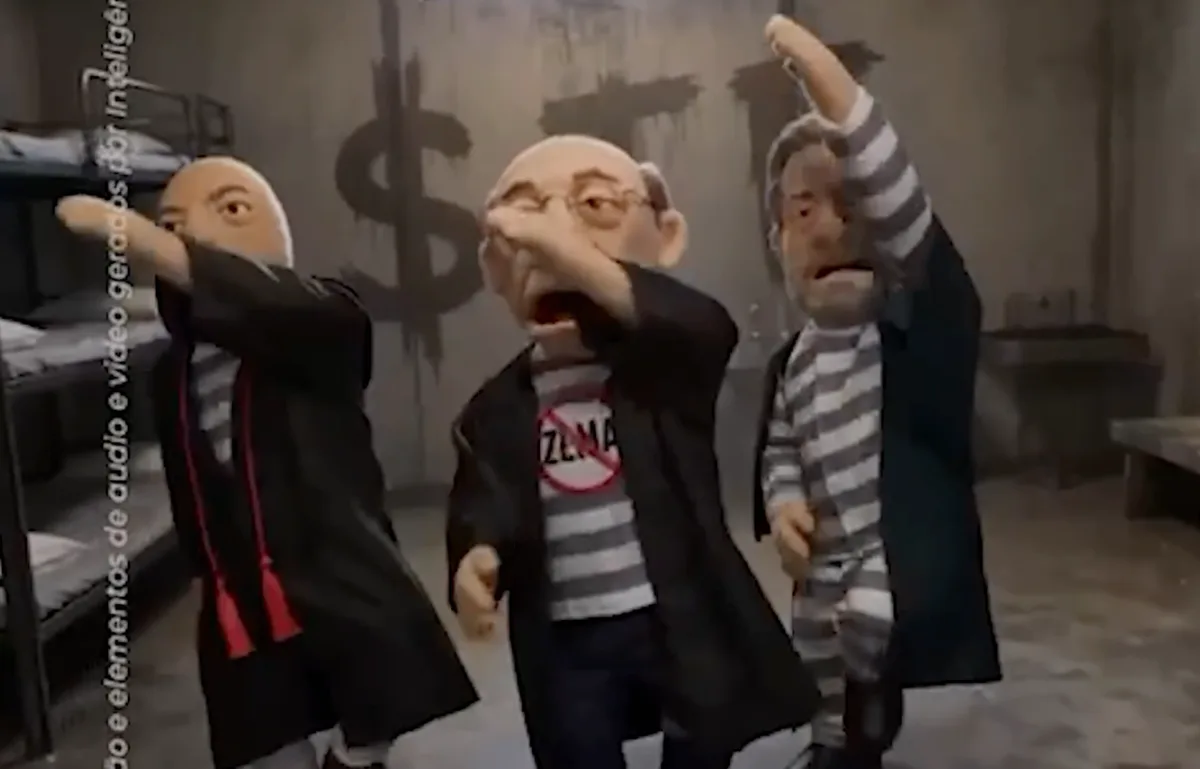 Zema lança jingle com vídeo que mostra Lula e ministros do STF presos