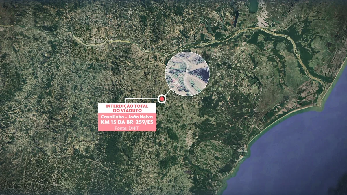 Desvio será construído na BR 259 após interdição em João Neiva