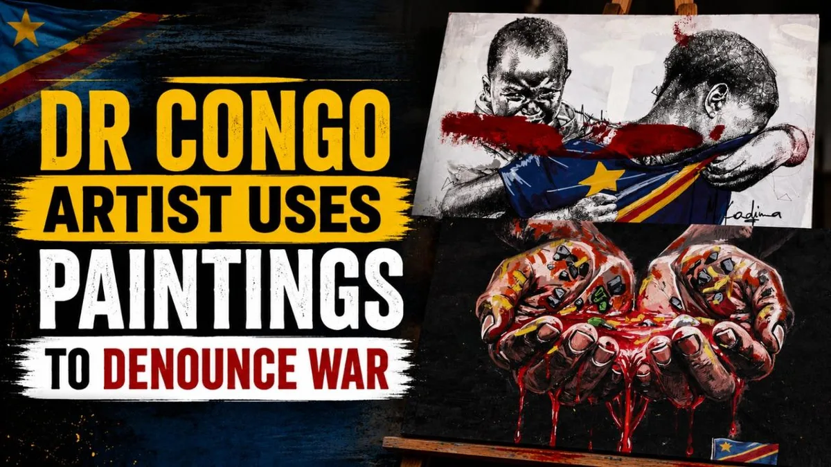 Congolese artist uses paintings to denounce war and violence