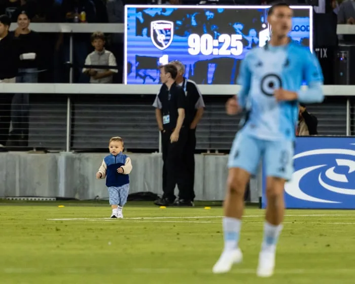 ‘There’s a baby on the field’: Toddler invades pitch during Minnesota’s MLS win over San Jose