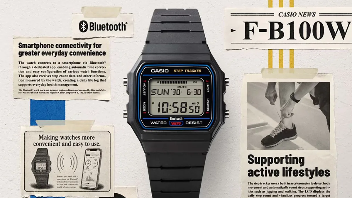 'A watch I'd actually buy': Casio's latest retro take on a smartwatch is the F-B100W, with step counting included