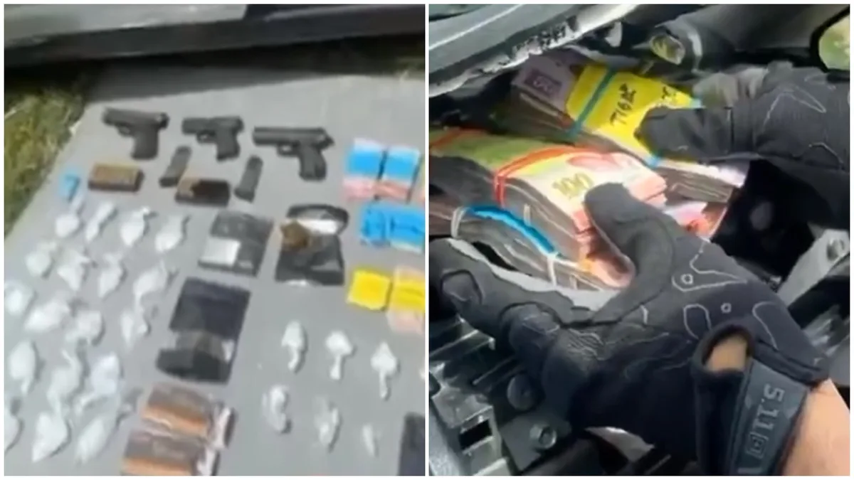 SSPC localiza compartimento oculto con armas, cartuchos y efectivo en auto que transitaba por carretera de Morelos: hay dos detenidos