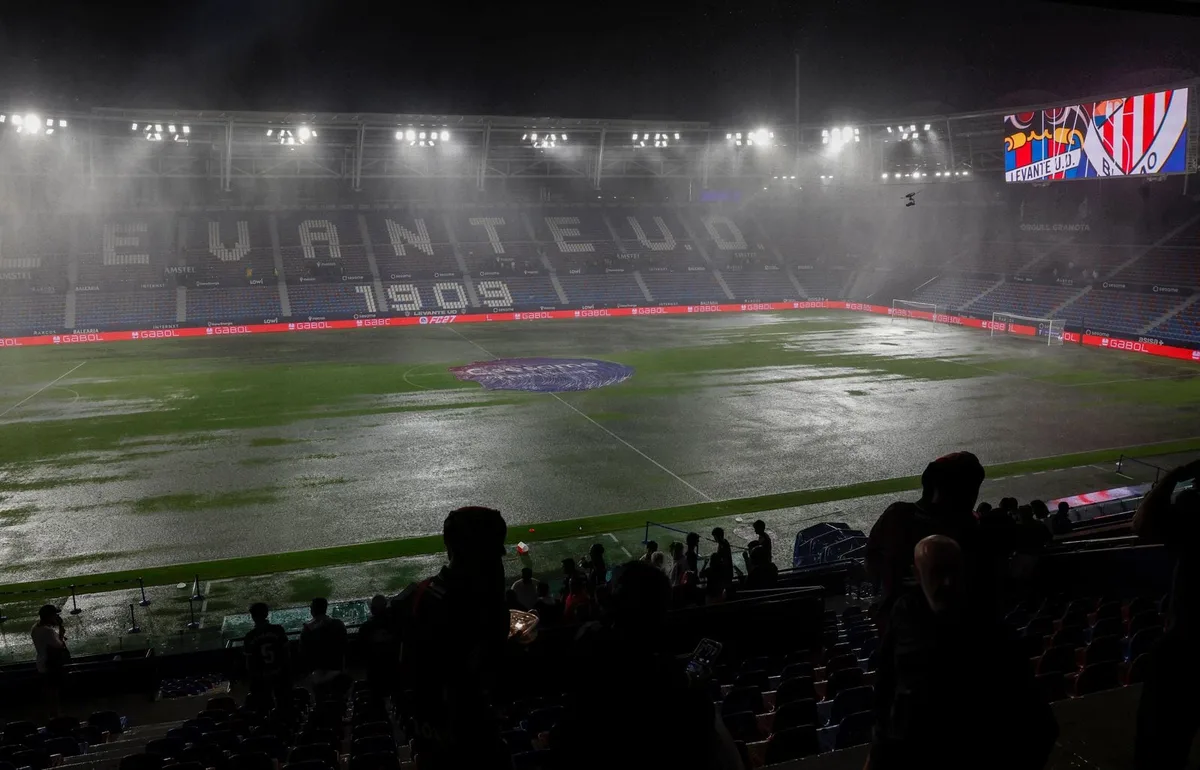 El Levante-Athletic, suspendido por la lluvia: sin fecha aún para disputarse