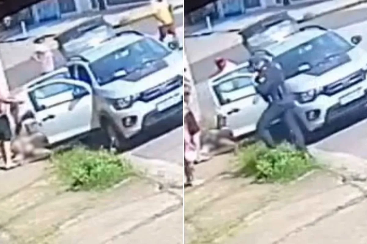 Mulher é atropelada, fratura costela e motorista é liberado no litoral de SP; VÍDEO
