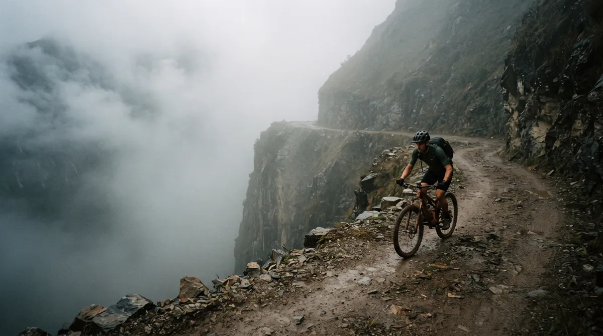 Youtuber gravou como foi sua experiência ao encarar uma das estradas mais perigosas do mundo de bicicleta