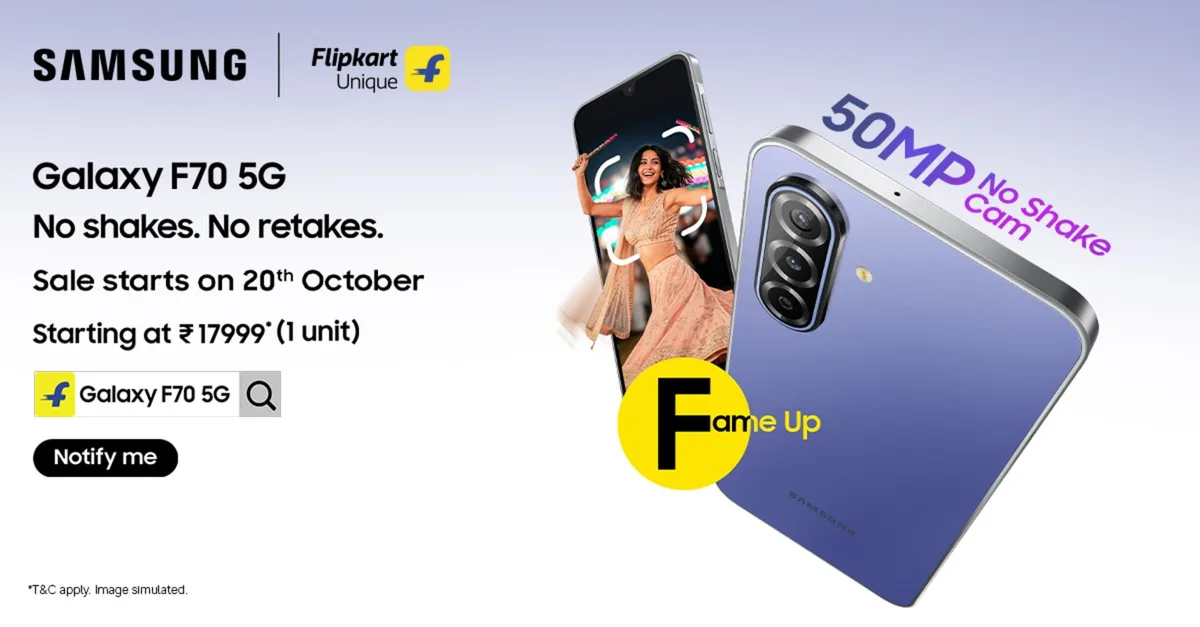Galaxy F70 5G: ‘Segment’s Best Camera’ With the 50MP No Shake Cam
