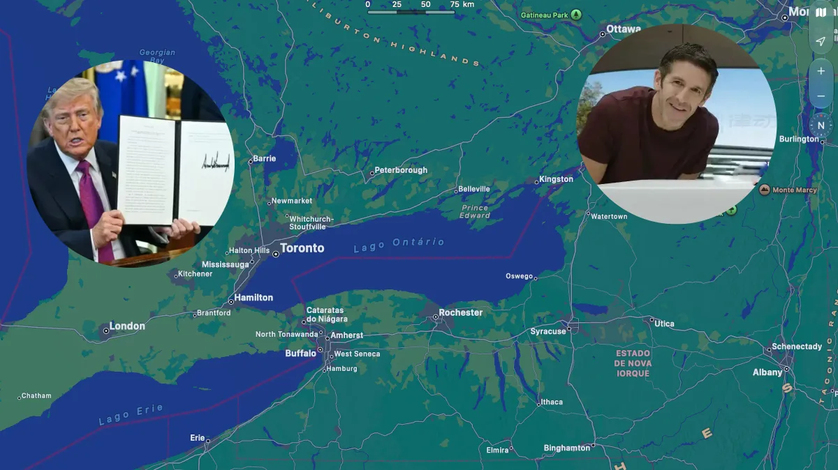 Apple cede a Trump e muda Lago Ontário para “Lake America” nos Mapas