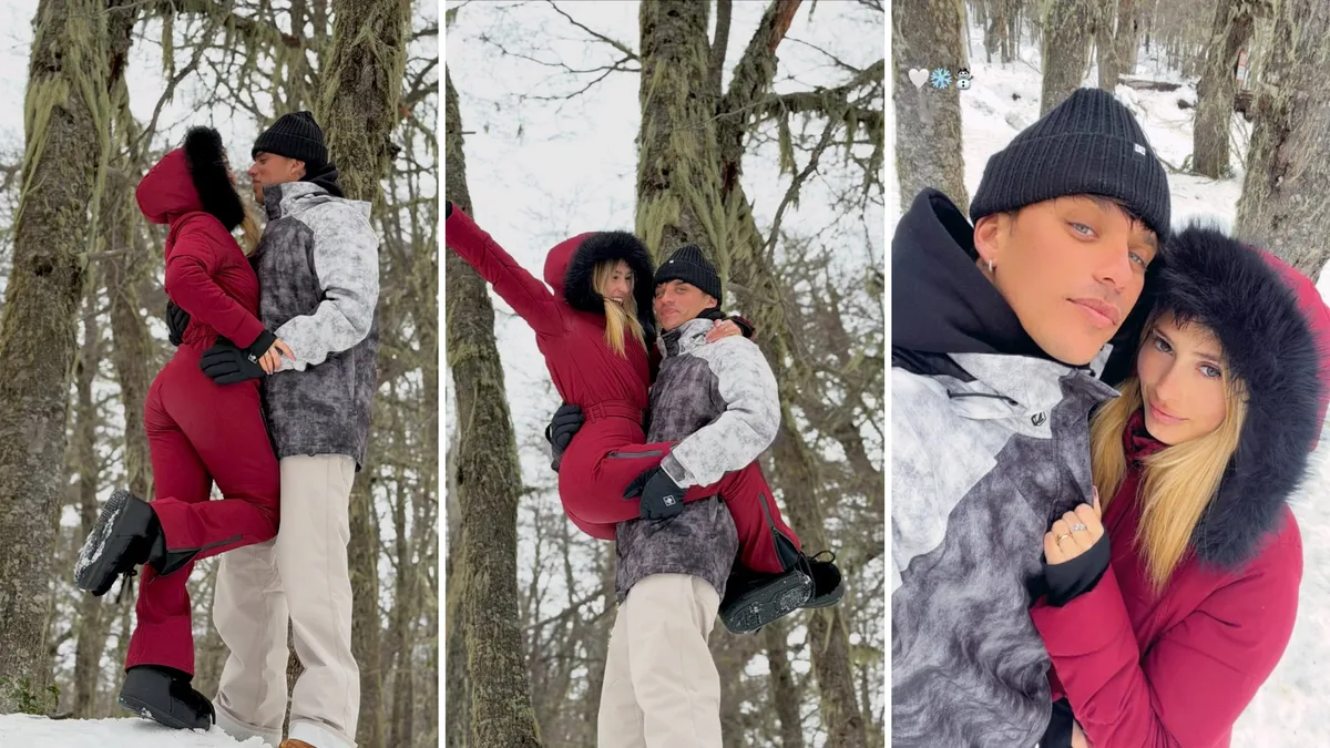 Nick Sícaro y Lolo Poggio construyen su amor a pesar de las críticas: nieve, besos y un divertido trend viral