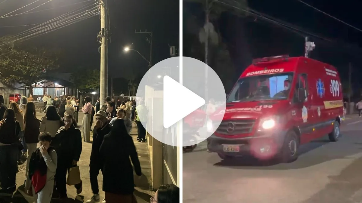 Vazamento de amônia em empresa de pescados interrompe culto, faz moradores evacuarem casas e cinco pessoas vão parar em pronto atendimento em SC
