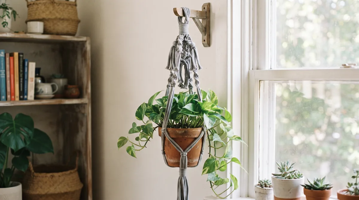 Como transformar camisetas de algodão velhas em um suporte de macramê estiloso para pendurar suas plantas em menos de 15 minutos