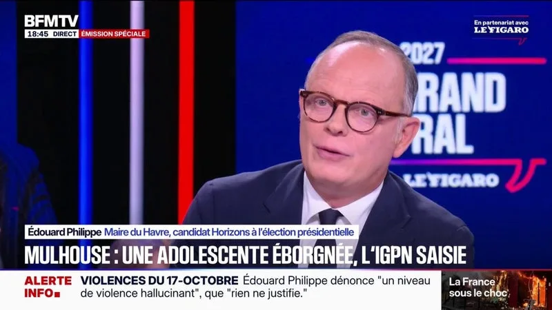 17 octobre: "Je n'utilise pas le terme de violences policières (...), souvent utilisé par l'extrême gauche", explique Édouard Philippe, candidat à l'élection présidentielle