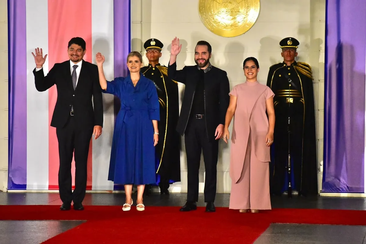 Nayib Bukele recibió a Laura Fernández en Casa Presidencial durante su visita oficial a El Salvador
