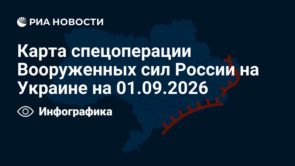 Карта спецоперации Вооруженных сил России на Украине на 01.09.2026