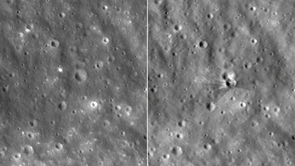 Nasa-Bilder zeigen Krater von Einschlag von SpaceX-Schrottteil auf dem Mond