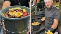Refeição proteica com frango é feita de uma só vez na air fryer e promete economizar louça e tempo
