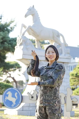 육군 장교 14년째 소아암 환자에 머리카락 기부