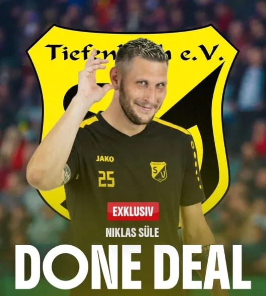 BVB 떠나 은퇴한 지 불과 3개월...'충격 은퇴' 쥘레, 독일 9부리그 미드필더로 깜짝 변신→헤더골