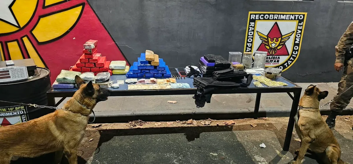 Abordagem a carro em Montes Claros revela arsenal e dezenas de barras de drogas em três imóveis
