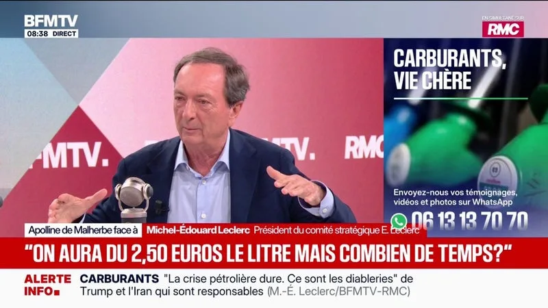 Prix des carburants: "Je ne crois pas au plafonnement", déclare Michel-Édouard Leclerc