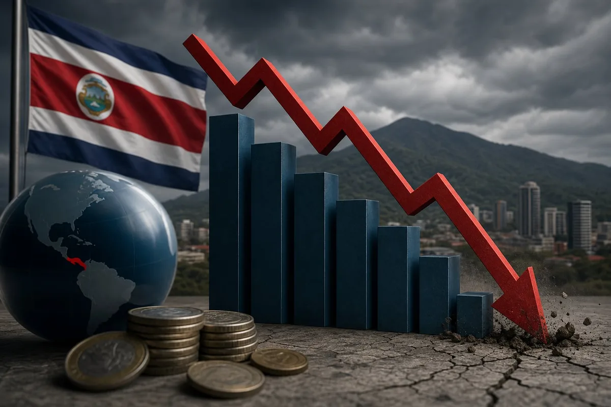 Economía de Costa Rica pierde fuerza: crecimiento cae al 2.2% y registra una fuerte desaceleración en agosto de 2026