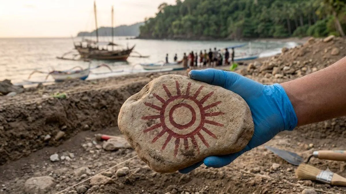 4,000-year-old painted stone in Indonesia reveals art carried by ancient Austronesians
