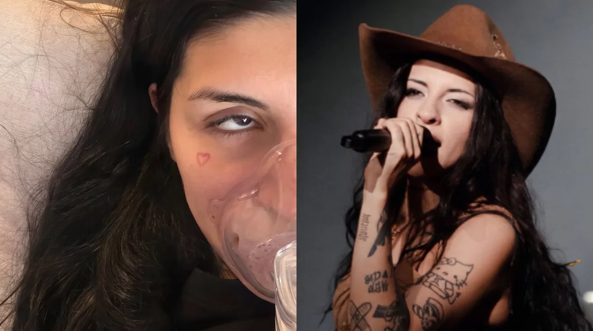 Cazzu reaparece con máscara de oxígeno en medio de su disputa con Christian Nodal