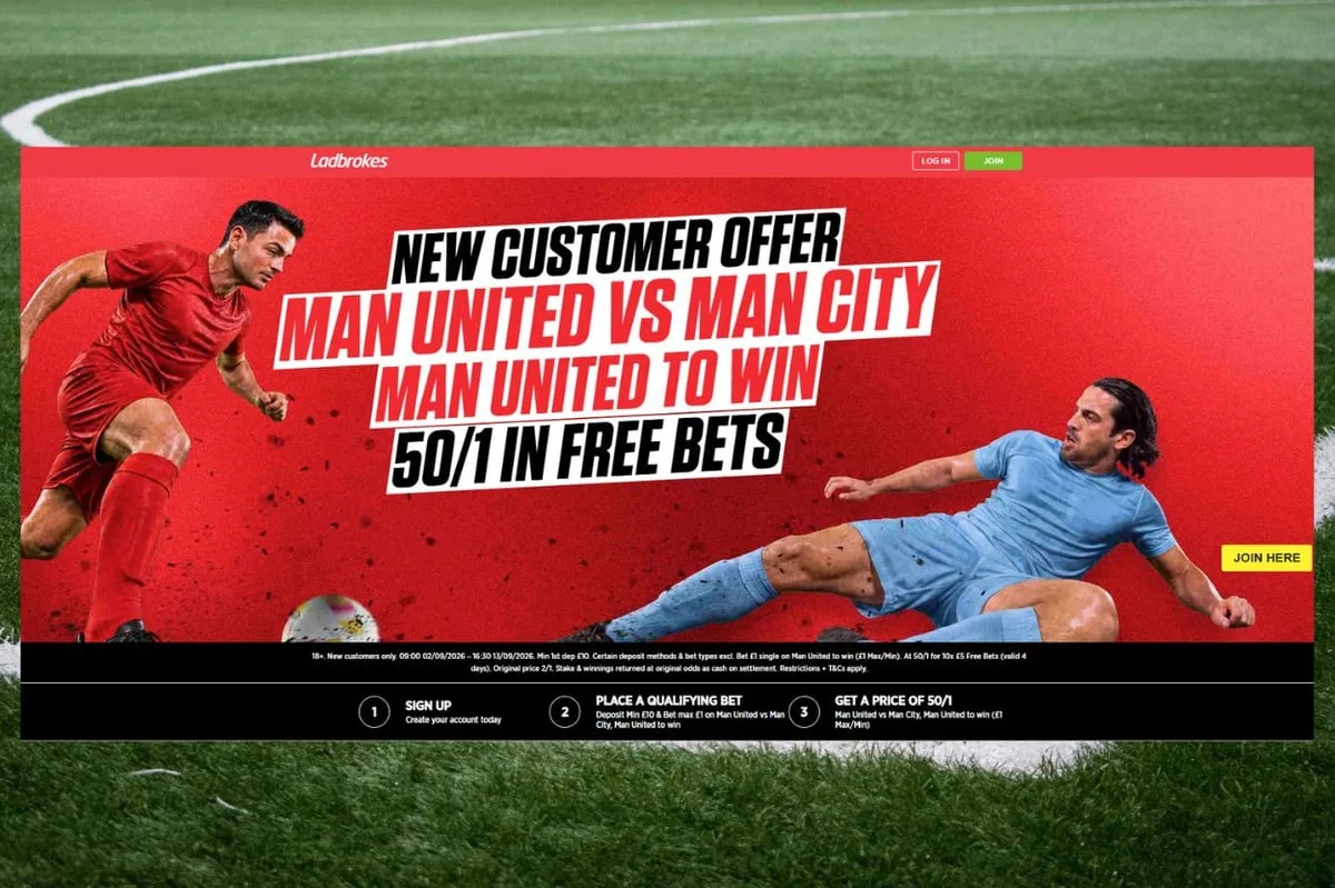 Manchester United vs Manchester City betting offer: Red Devils win boosted to 50/1 with Ladbrokes