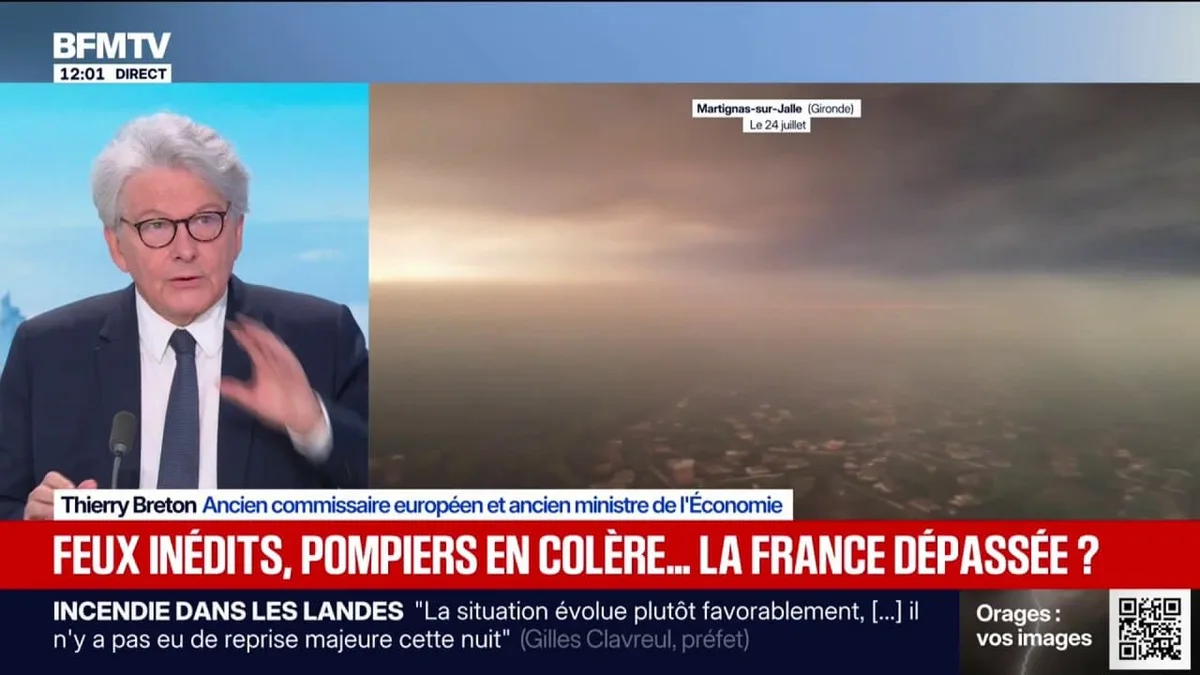 Incendies: "La France est devenue un pays d'Europe du sud", affirme Thierry Breton
