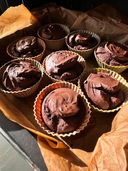 Moist chocolate muffins recipe with a decadent chocolate centre
