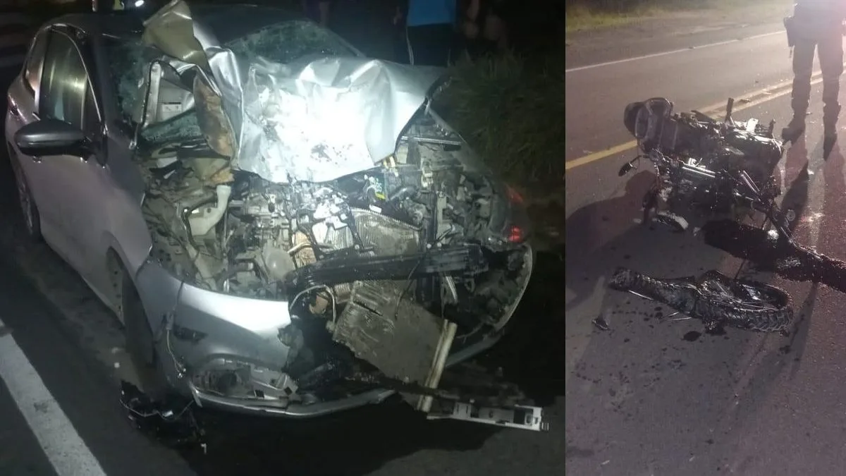 Motociclista de 29 anos morre após carro bater em moto durante ultrapassagem na SC-350