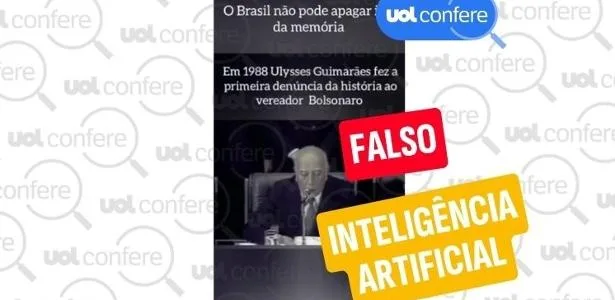 Vídeos em que Ulysses Guimarães critica Bolsonaro foram manipulados com IA