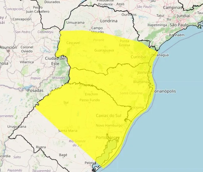 Paraná tem alerta de perigo para granizo nesta quinta; veja onde