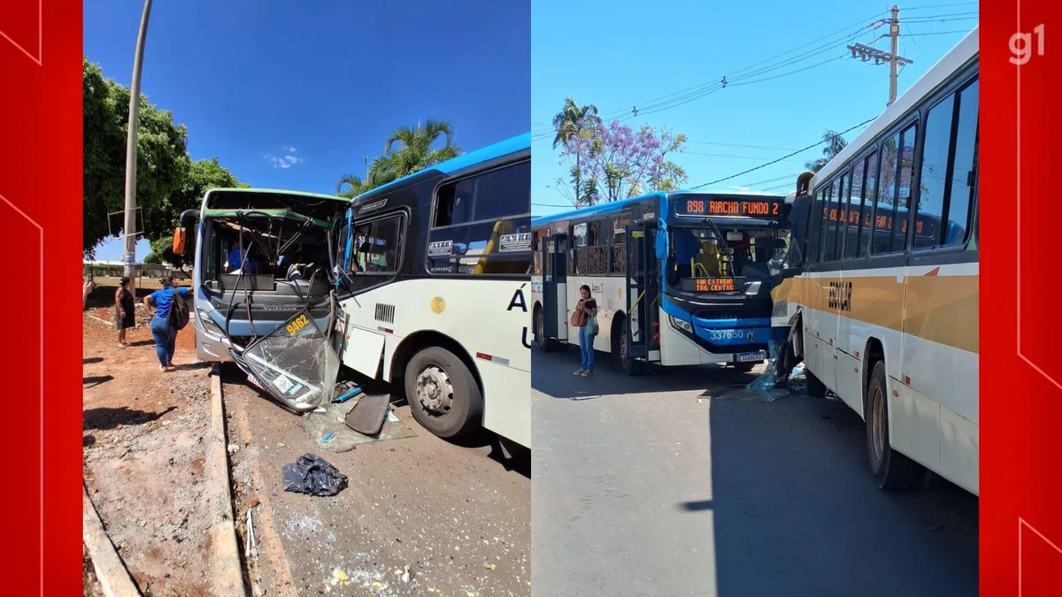 Batida entre transporte escolar e ônibus deixa feridos no DF