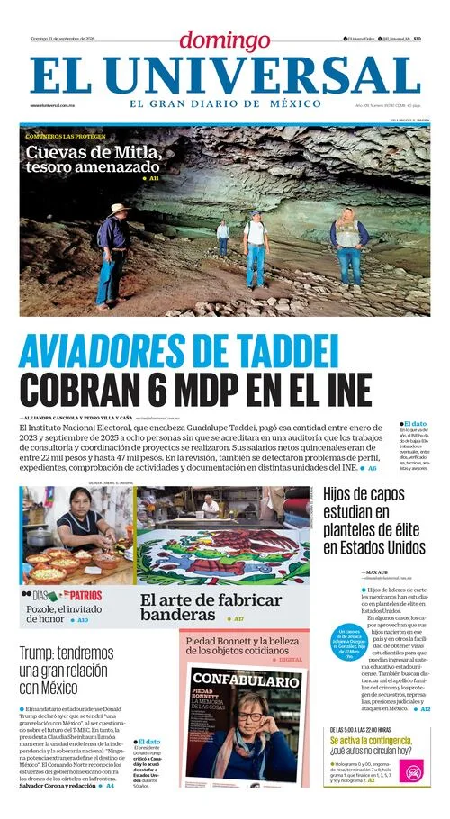 Portada impresa del 13 de septiembre de 2026