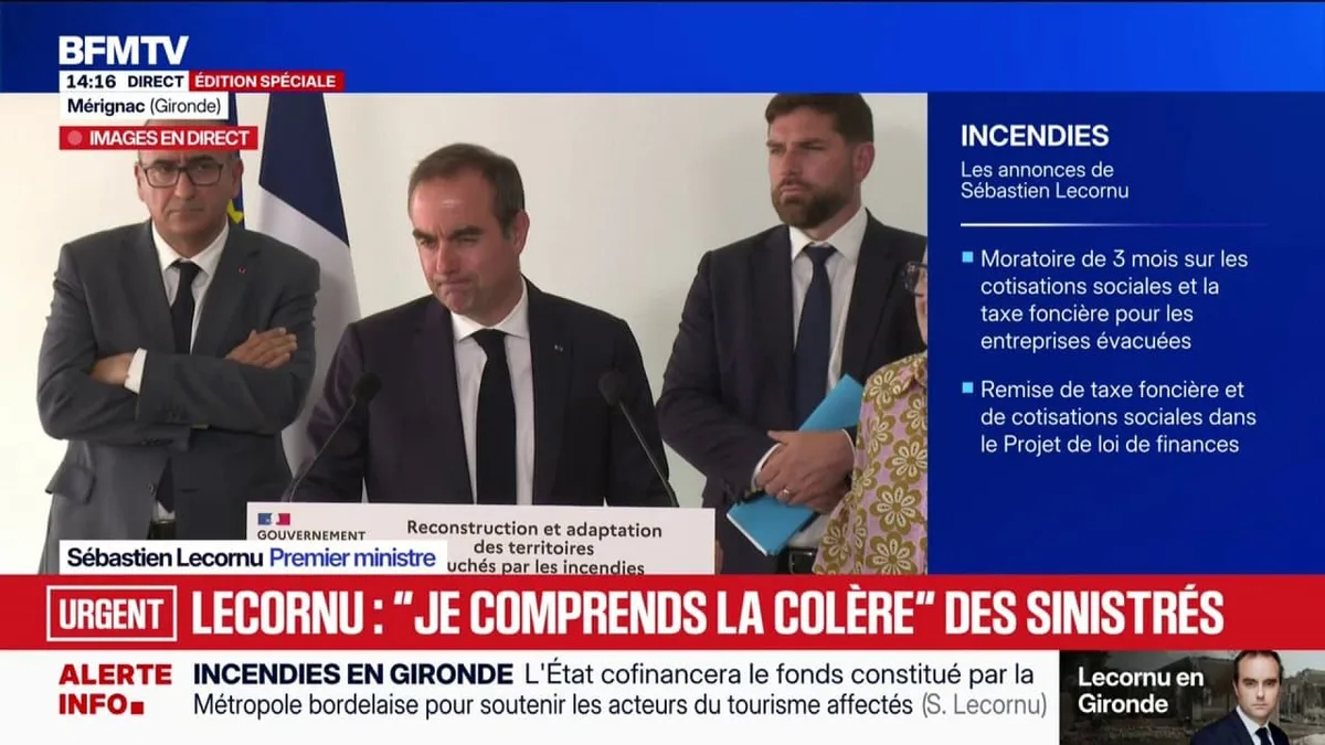 Incendies: "C'est sur les résultats qu'il faut être jugé", déclare le Premier ministre Sébastien Lecornu après avoir été hué par les habitants du Porge