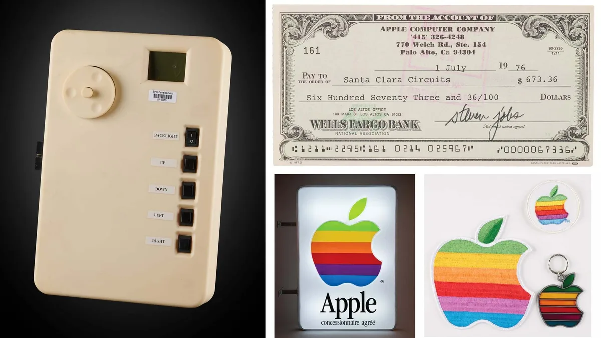 A ton of Apple memorabilia is up for auction, including Steve Jobs 8th grade science project