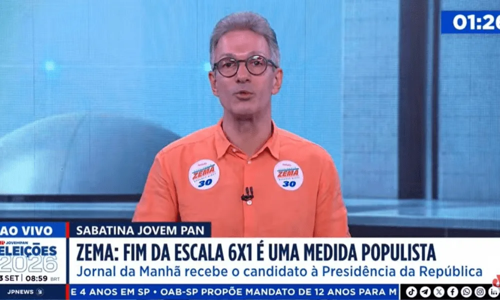 ‘Medida populista em ano eleitoral’, diz Zema sobre fim da escala 6×1
