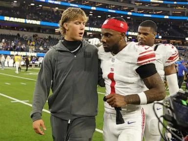 Jaxson Dart injures his knee as several Giants stars get banged up in loss to Rams