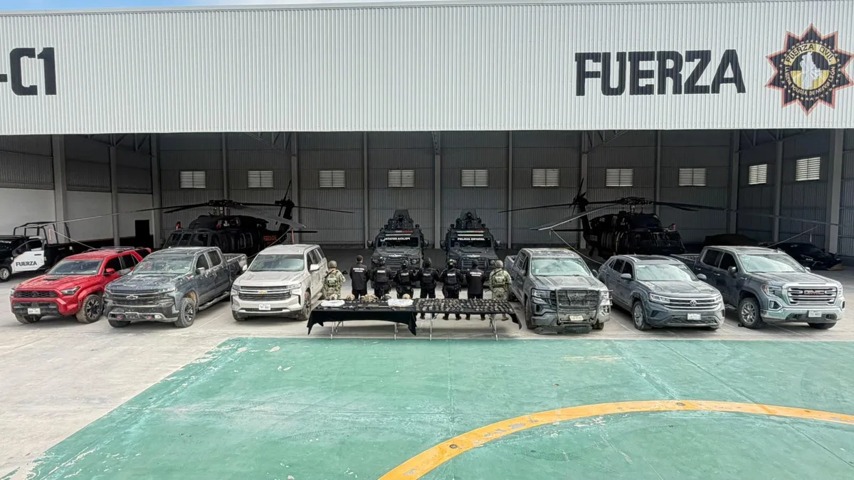 Decomisan armamento de alto calibre y vehículos en Parás, Nuevo León