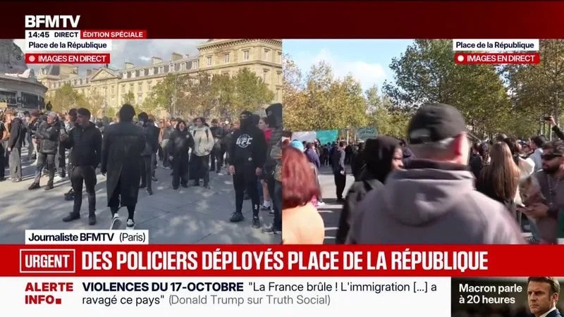 La situation reste très tendue entre manifestants et policiers à Paris, place de la République